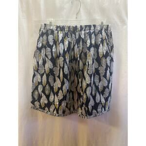 Skies Are Blue Feather Print Lined Skirt – Size L